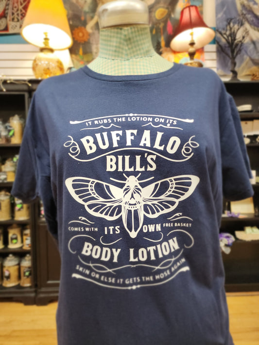 Buffalo Bill Lotion T-Shirt – “It Puts the Lotion on Its Skin” with Free Basket 🧴🧺 - Blue / 2Xlarge - Clothing & Apparel