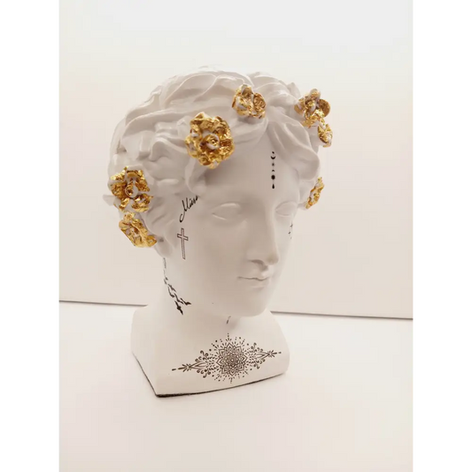 🗿✨ Bust Statues with Tattoos – Bold Artistry Modern Magic and Unique Decor!🎨 Made by Samantha Dentterder - ’Ava’