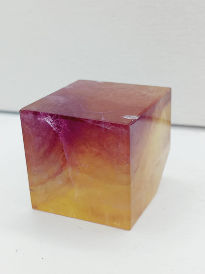 🍬✨ Candy Fluorite Cube 1.5 Inch – Focus Balance and Sacred Geometry 🌈 - 1.5’’ Square Candy Fluorite Cube - Tumbles