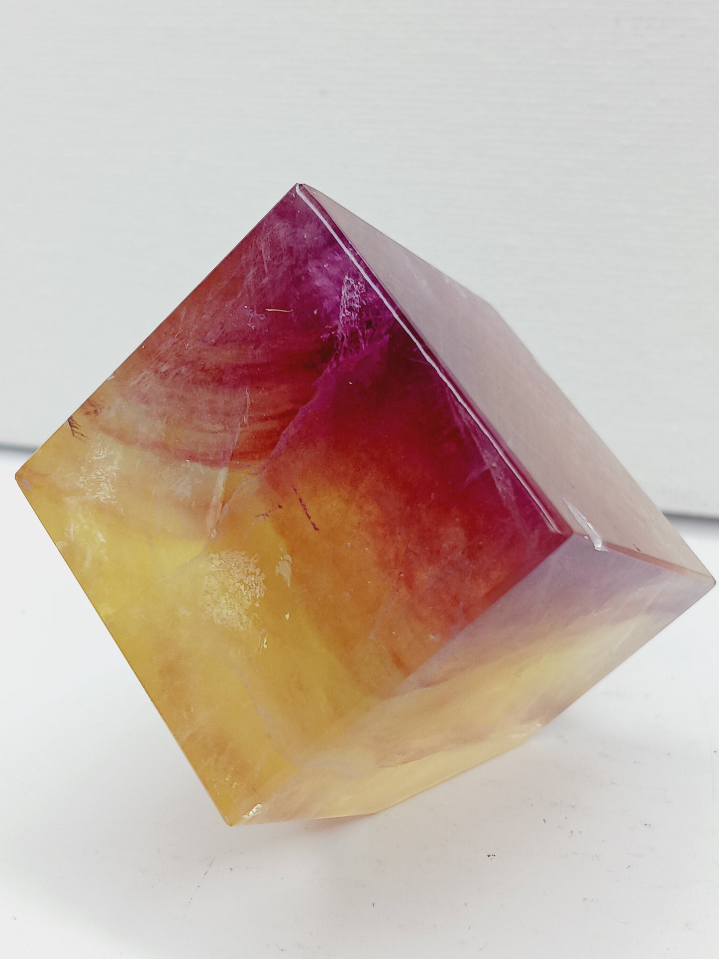 🍬✨ Candy Fluorite Cube 1.5 Inch – Focus Balance and Sacred Geometry 🌈 - 1.5’’ Square Candy Fluorite Cube - Tumbles