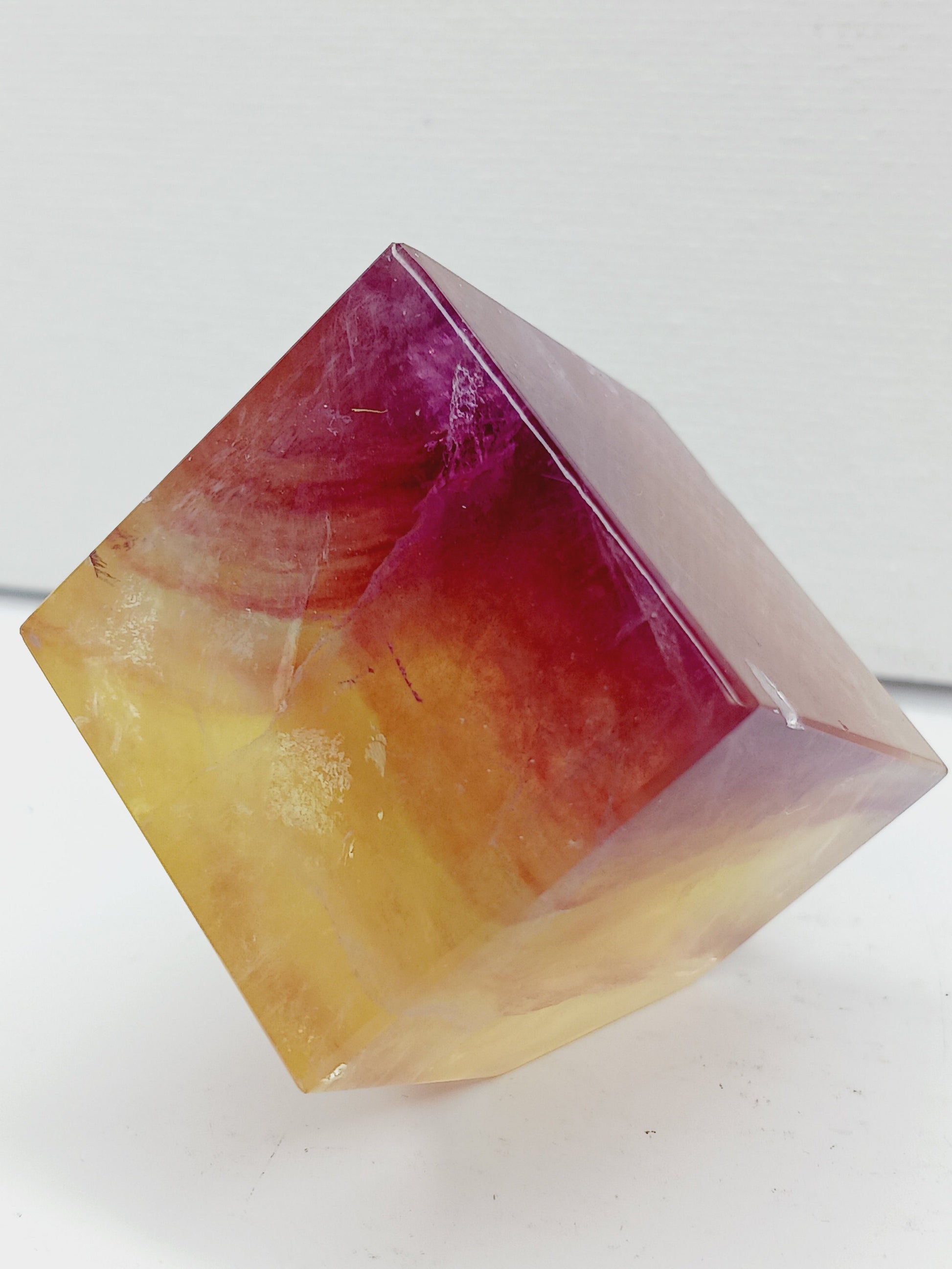 🍬✨ Candy Fluorite Cube 1.5 Inch – Focus Balance and Sacred Geometry 🌈 - 1.5’’ Square Candy Fluorite Cube - Tumbles