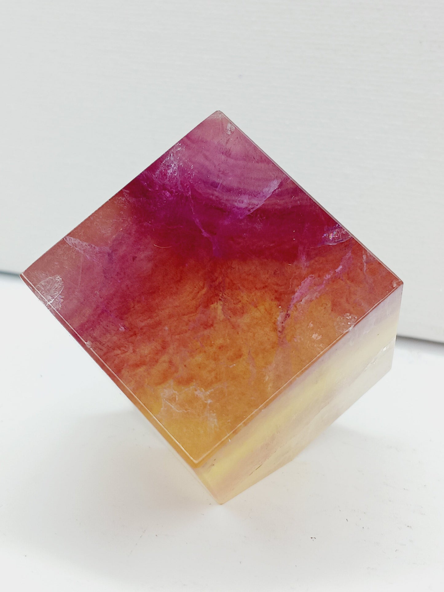🍬✨ Candy Fluorite Cube 1.5 Inch – Focus Balance and Sacred Geometry 🌈 - 1.5’’ Square Candy Fluorite Cube - Tumbles