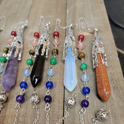 CAPPED PENDULUM - CHAKRA CHAIN - OPALITE - Pendulums & Mats