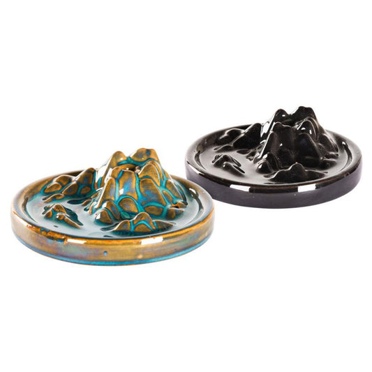 🏔️✨ Ceramic Mountain Scene Incense Cone Burner – Tranquil Landscapes Flowing Energy and Sacred Ambiance! 🌬️