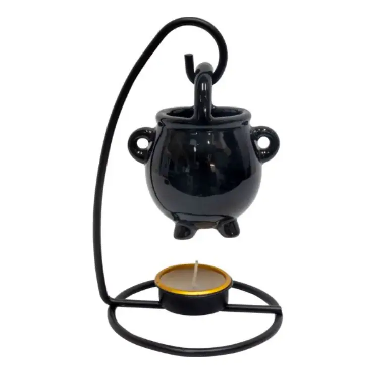Ceramic Oil Burner w/ Stand - Hanging Cauldron - Oils & Diffusers