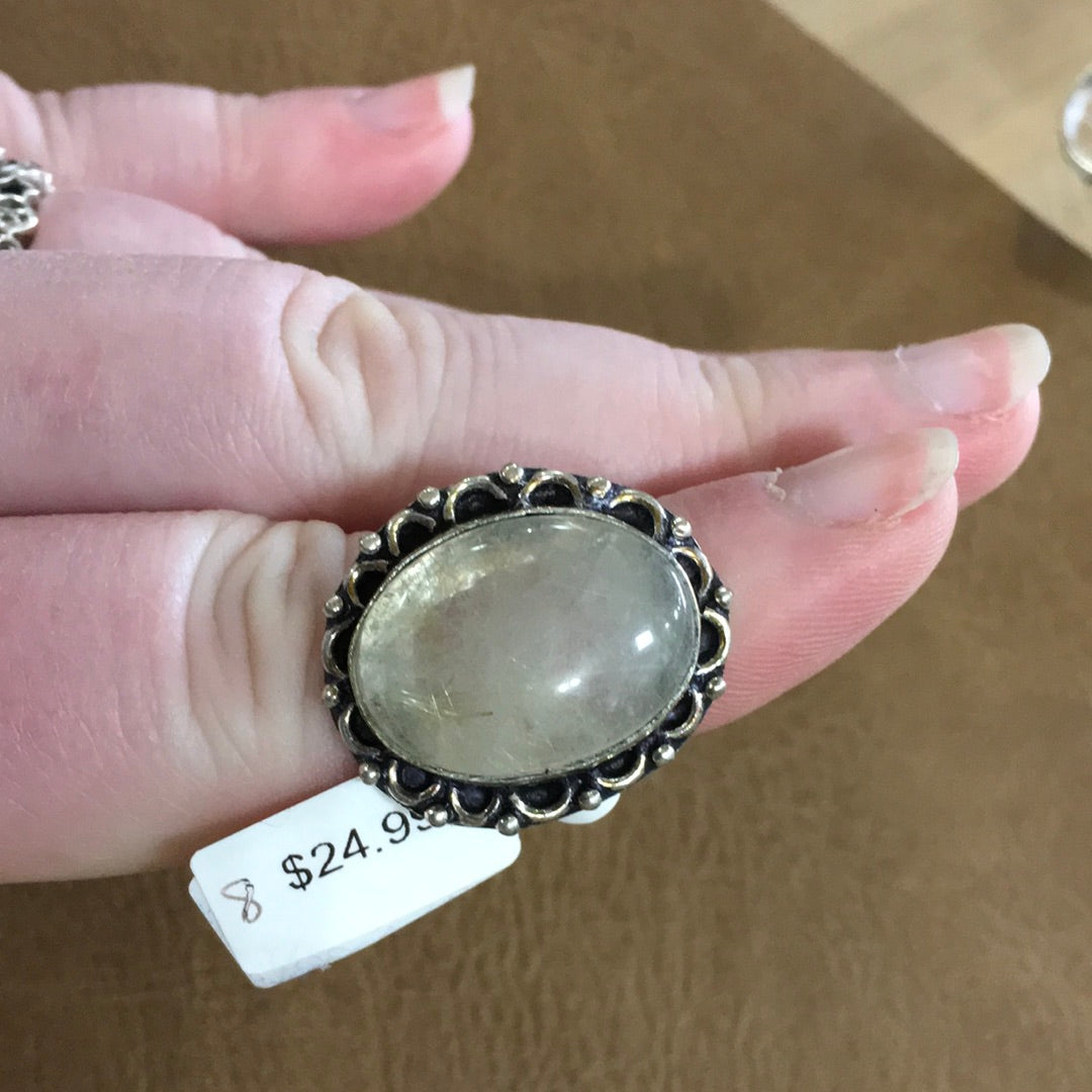 💍✨ Chunky Crystal Power Rings – Sterling Silver Plated ✨💍 - 8 - Size 7 - Jewelry
