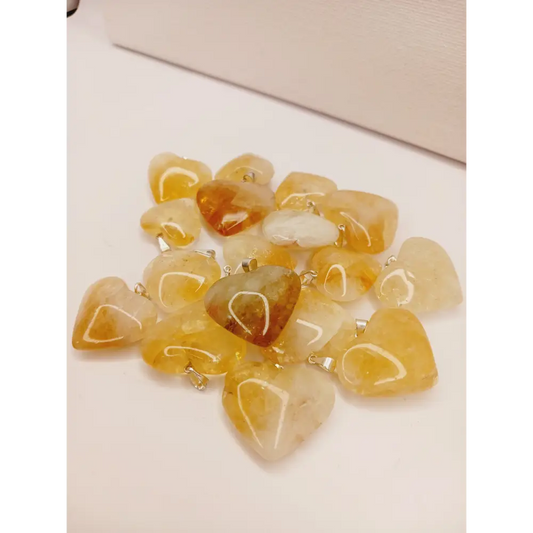 💛🌈 Citrine Heart Pendant – Joy Abundance and Intuitive Light ✨