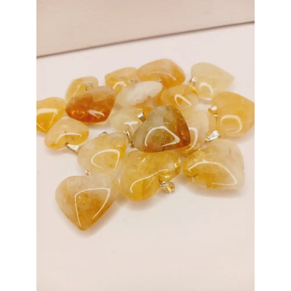 💛🌈 Citrine Heart Pendant – Joy Abundance and Intuitive Light ✨