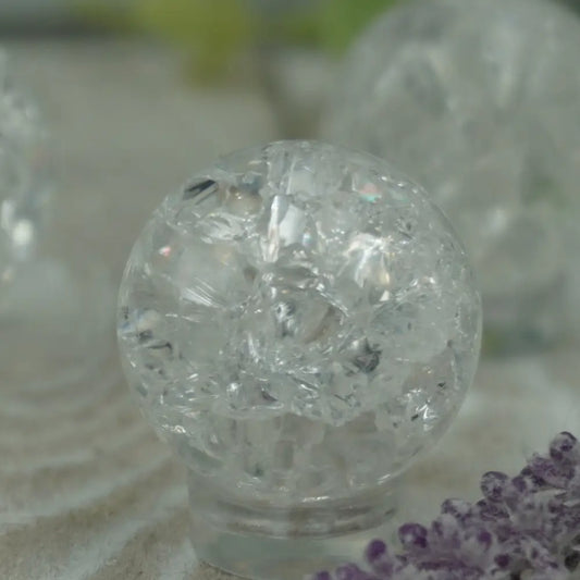 Clear Crackle Quartz Sphere - Spheres