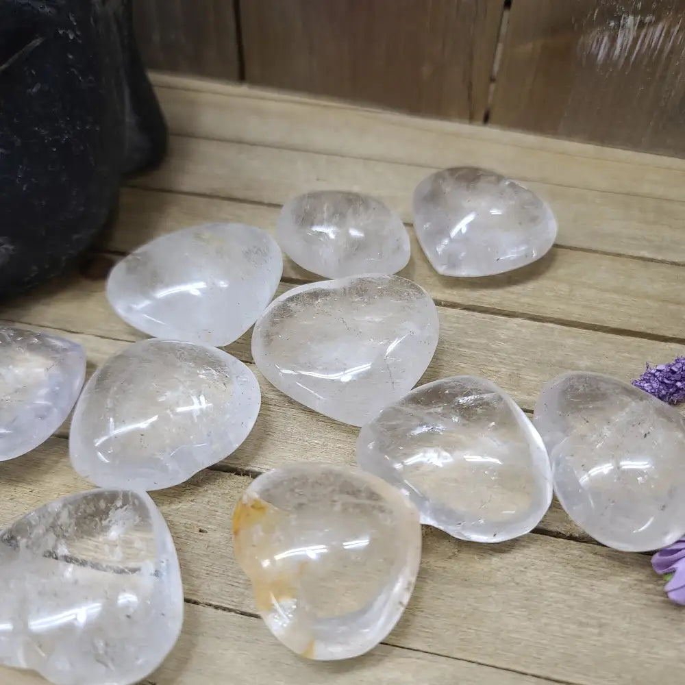 Clear Quartz Hearts - 1 - Carvings