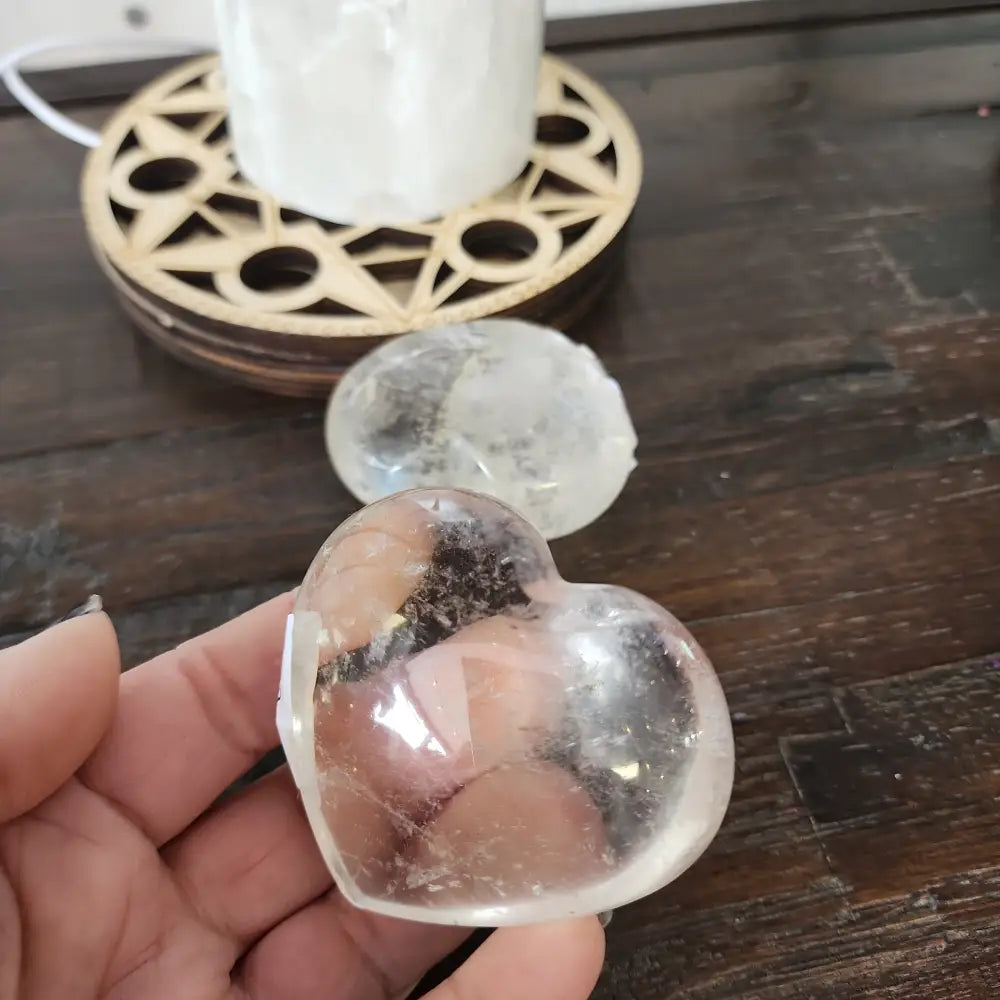 Clear Quartz Hearts - Carvings