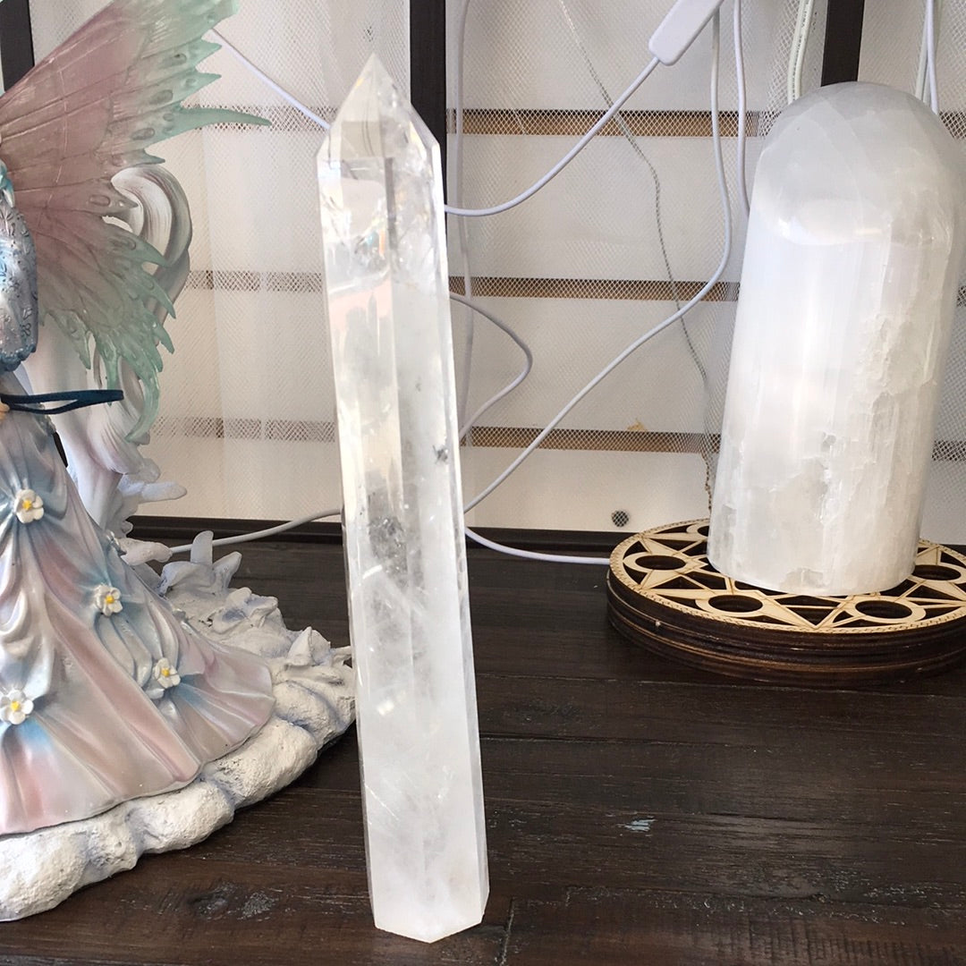 Huge Clear Quartz Tower – Gorgeous Clarity & Amplifying Energy 🤍✨ - 7 - 7.75’’ - Towers
