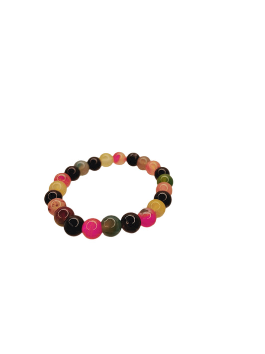 🌈✨ Colorful Agate Bracelet 8mm – Harmony Creativity and Balance 🪄