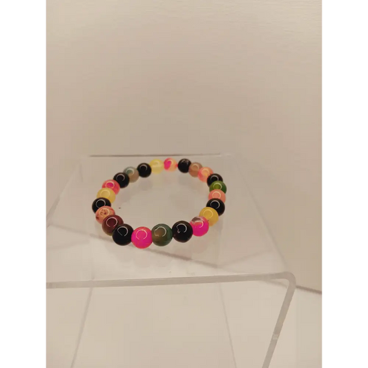 🌈✨ Colorful Agate Bracelet 8mm – Harmony Creativity and Balance 🪄