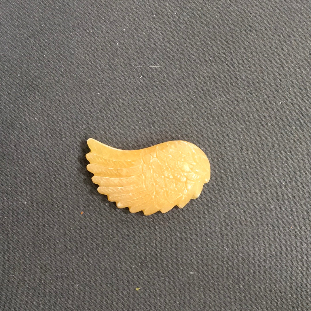 Crystal Angel Wings 2.5’’ – Guardian Angel Energy | The Mystical Moons - Orange Calcite - 7 - Carvings