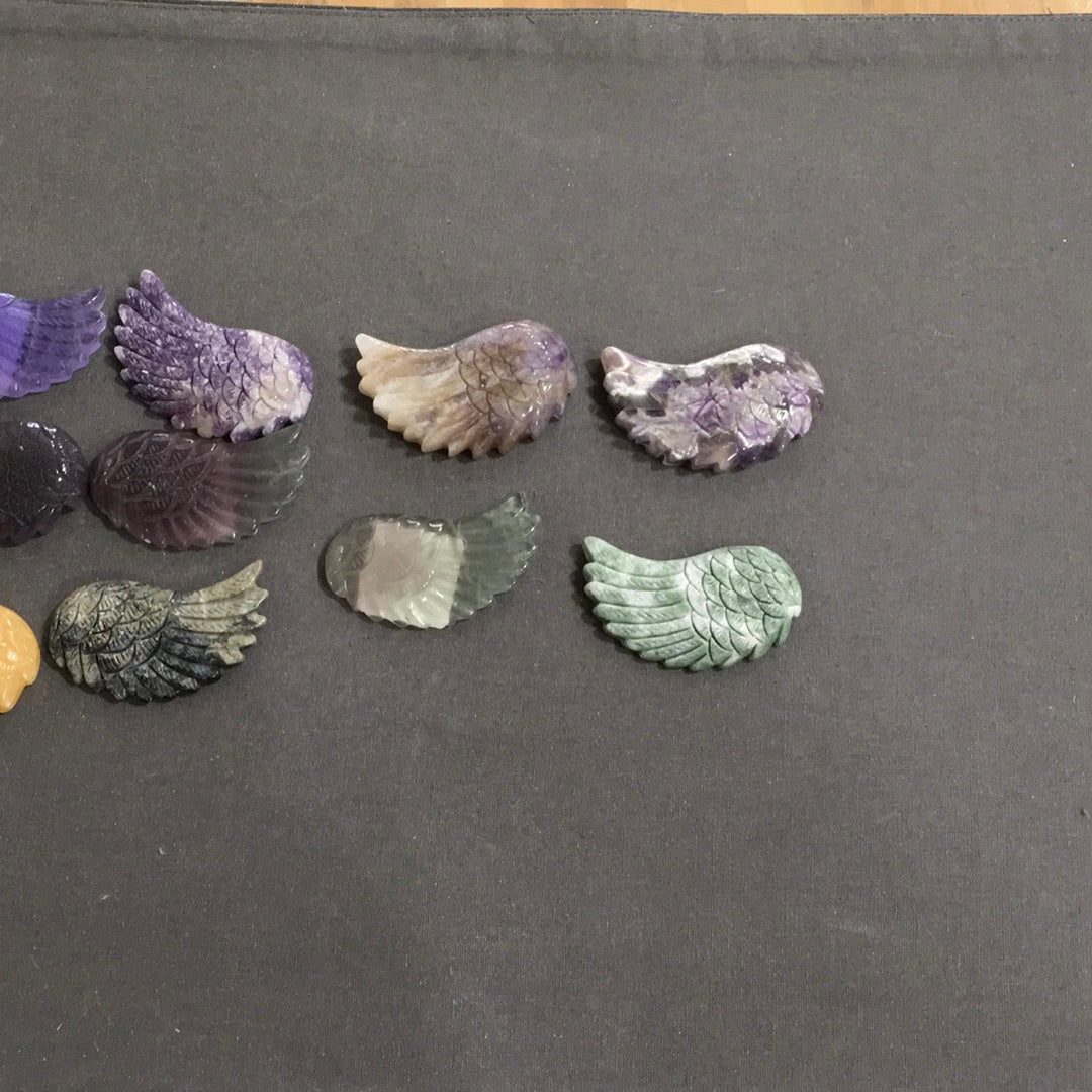 2.5 inch crystal angel wings for protection and comfort – The Mystical Moons