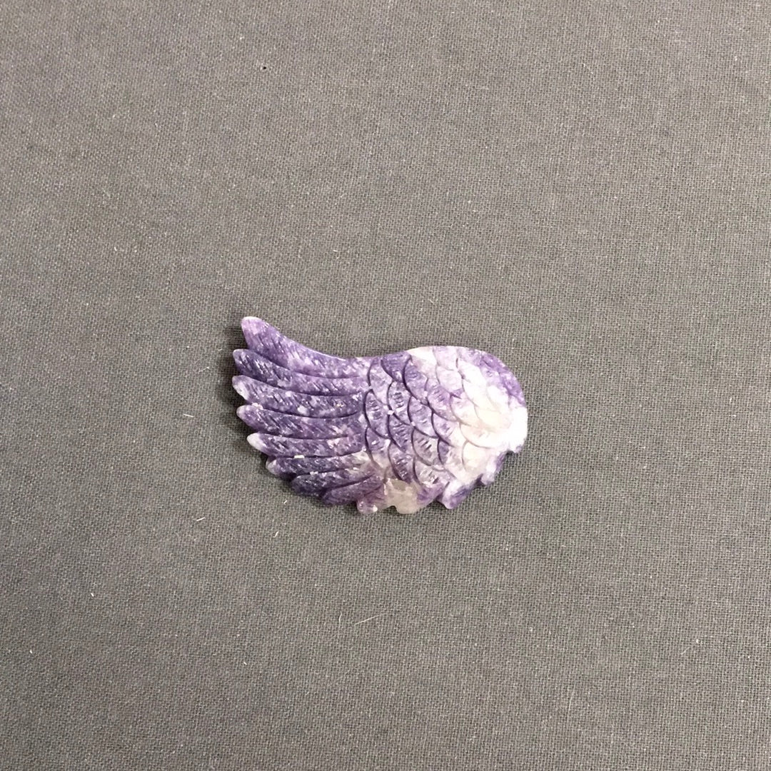 Crystal Angel Wings 2.5’’ – Guardian Angel Energy | The Mystical Moons - Lepidolite - 2 - Carvings