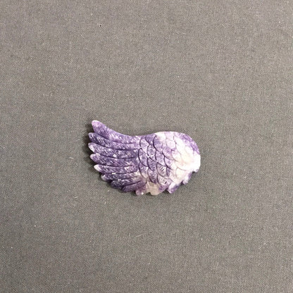 Crystal Angel Wings 2.5’’ – Guardian Angel Energy | The Mystical Moons - Lepidolite - 2 - Carvings