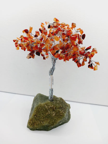 9’’ Crystal Gemstone Trees - 9’’ Carnelian (silver) - Home Decor