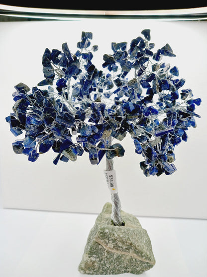 9’’ Crystal Gemstone Trees - 9’’ Lapis (silver) - Home Decor