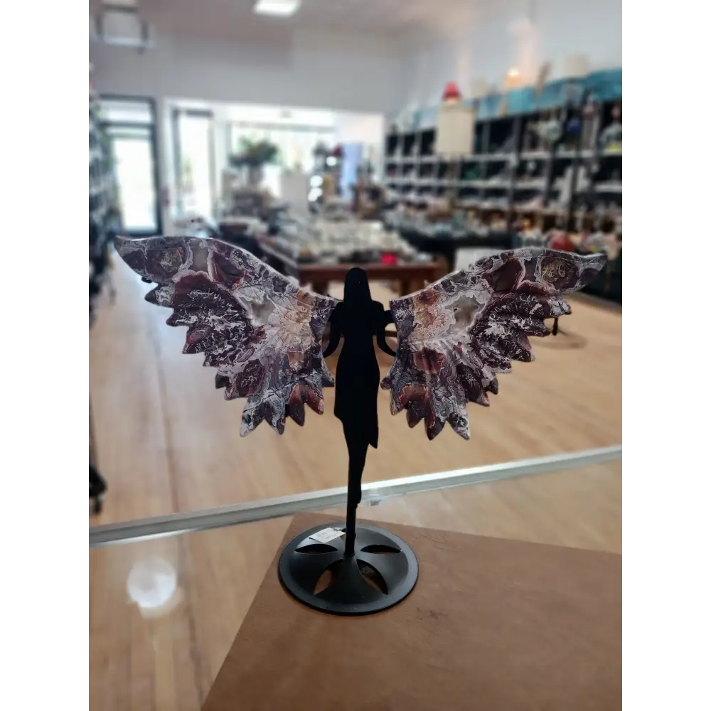 ✨ Crystal Wings with Stand – Transformation Protection and Angelic Energy! 🌟 - Red Mexican Wing was broken and mended