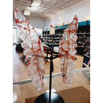 ✨ Crystal Wings with Stand – Transformation Protection and Angelic Energy! 🌟 - Fire Quartz wing was broken and mended