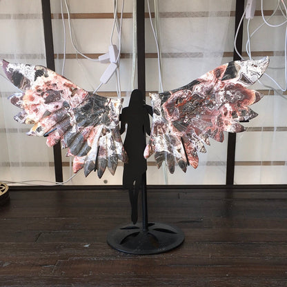 Crystal Wings with Stand - Red Mexican Agate #1 - Carvings