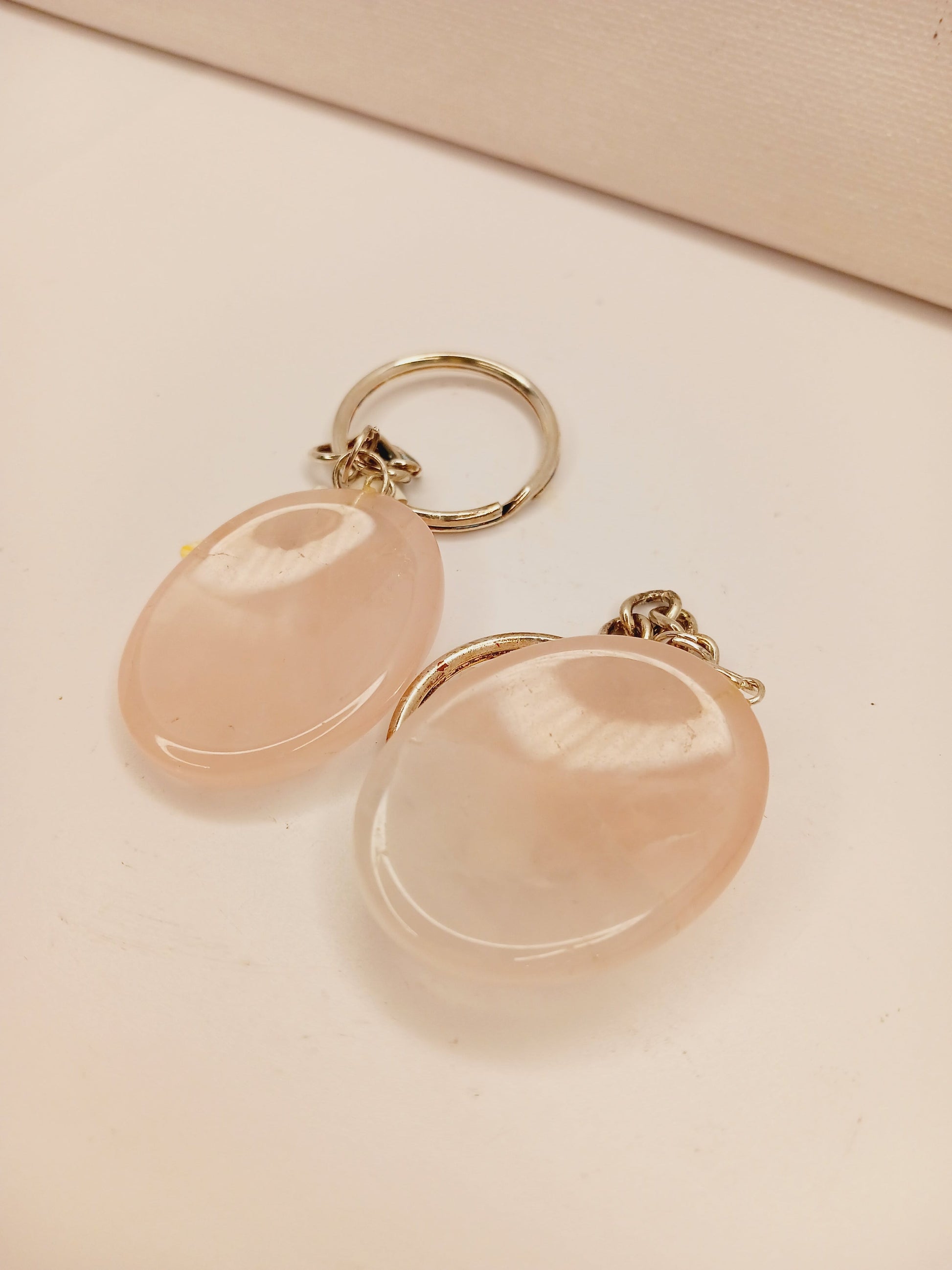 🔑✨ Crystal Worry Stone Keychain – Calming Energy On the Go! 🌙 - Jewelry