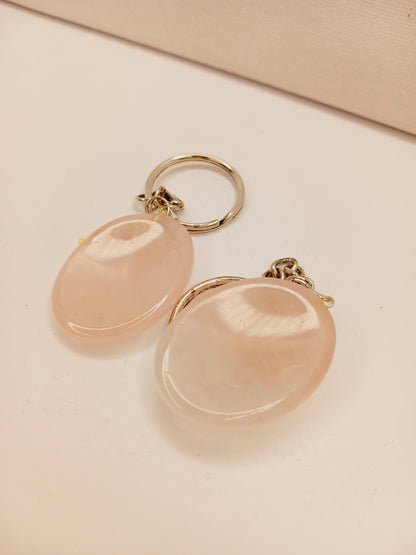🔑✨ Crystal Worry Stone Keychain – Calming Energy On the Go! 🌙 - Jewelry