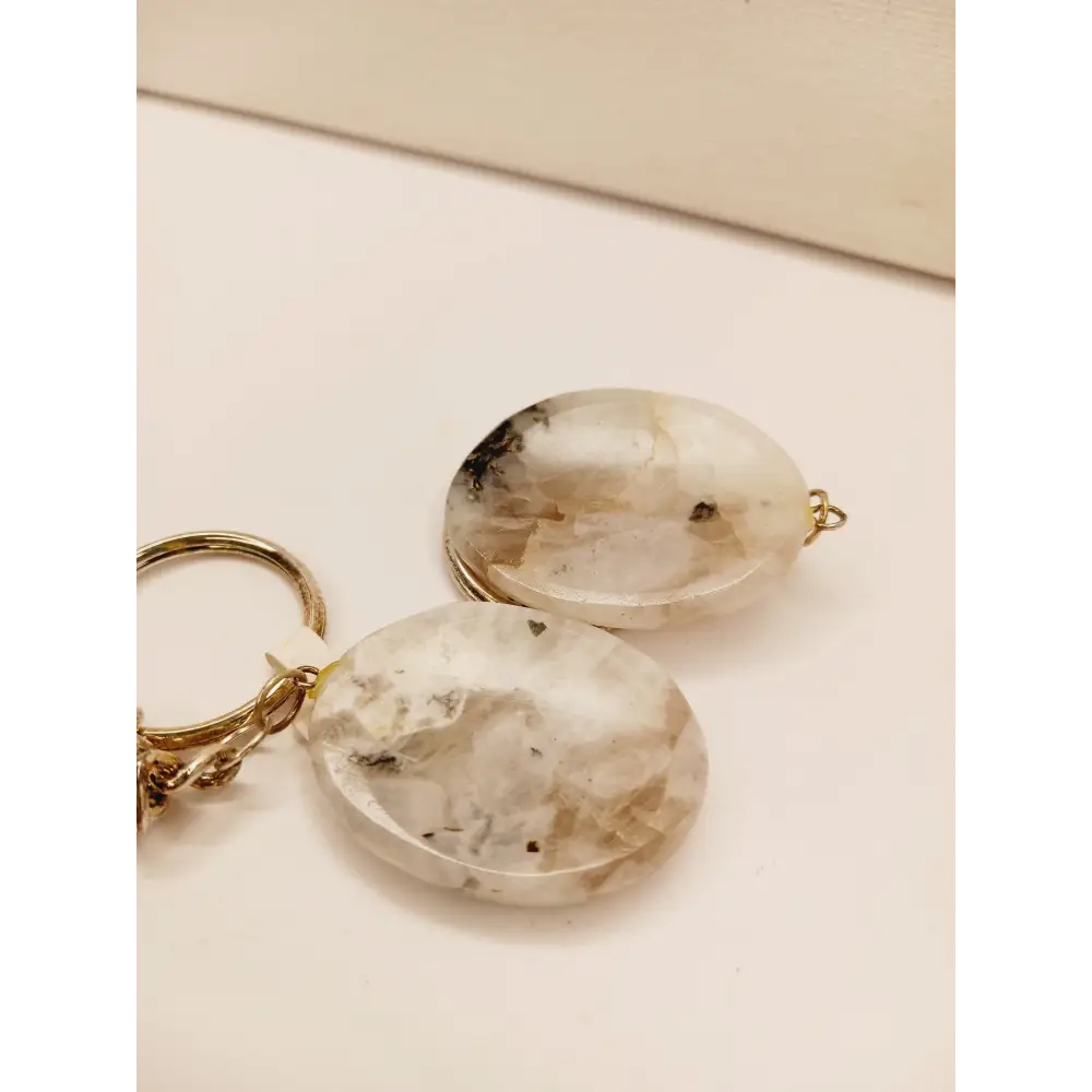 🔑✨ Crystal Worry Stone Keychain – Calming Energy On the Go! 🌙 - Jewelry