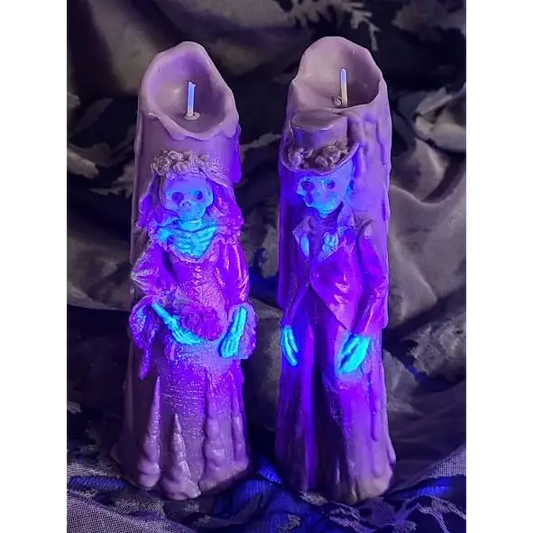 Dia De Muertos Corpse Couple Candles - Set of 2 - Herbal - Candles & Accessories