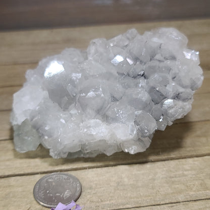 Diamond Calcite Natural Clusters on Green Apophyllite - 12 - Specimens