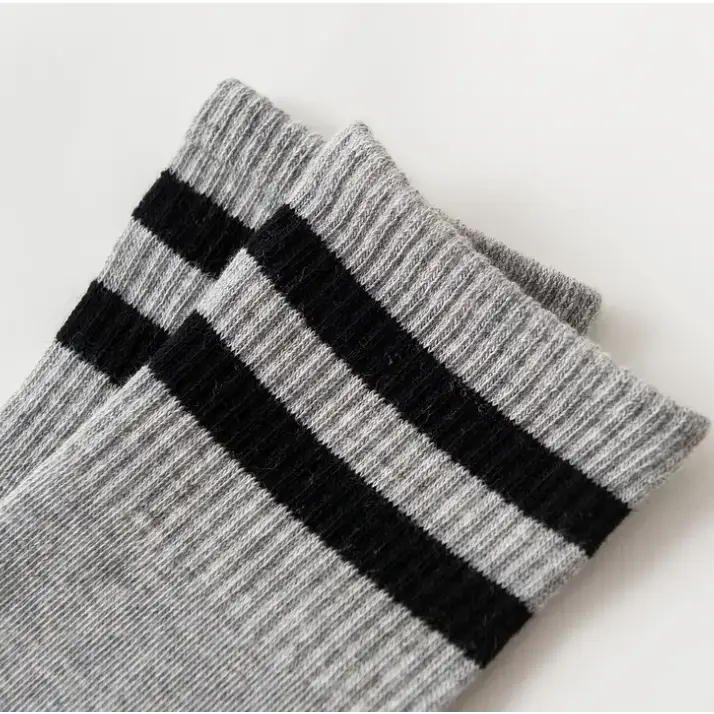 Dobby Socks - Light Gray/Black Band - Clothing & Apparel