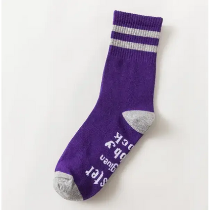 Dobby Socks - Purple/Gray - Clothing & Apparel