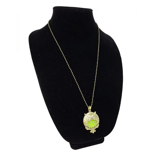 Aromatherapy Diffuser Necklace with Tree of Life Locket Design Pendant - Owl - Jewelry