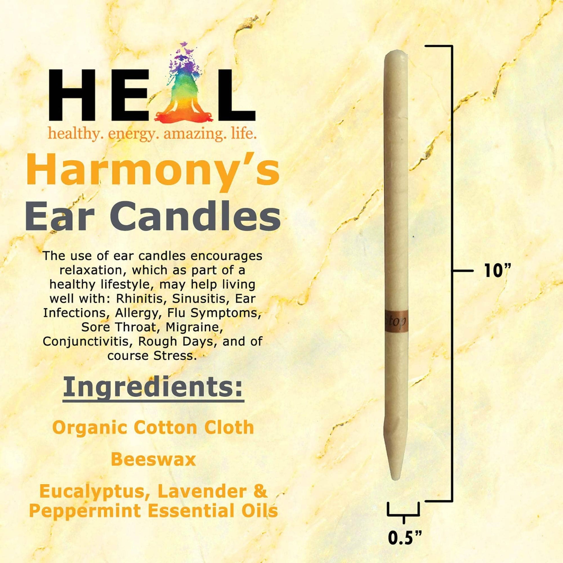 🕯️🌿 Eucalyptus Lavender & Peppermint Beeswax Ear Candles – 2-Pack – Refresh Relax & Renew! ✨ - Candles & Accessories