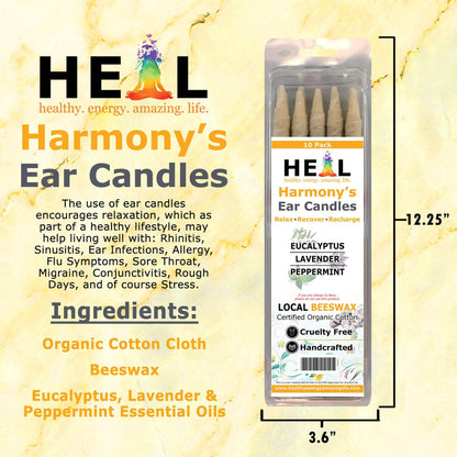🕯️🌿 Eucalyptus Lavender & Peppermint Beeswax Ear Candles – 2-Pack – Refresh Relax & Renew! ✨ - Candles & Accessories