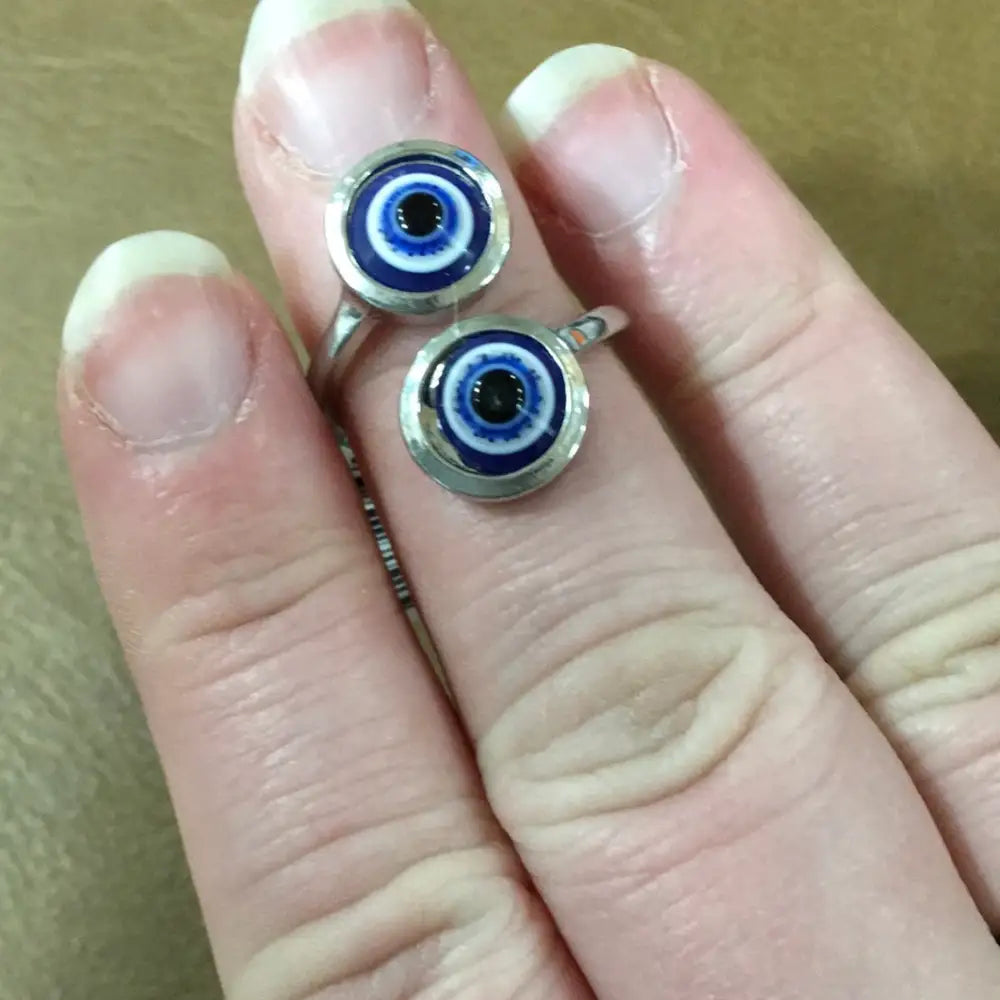 Evil eye rings- adjustable - Double Evil Eye - Jewelry