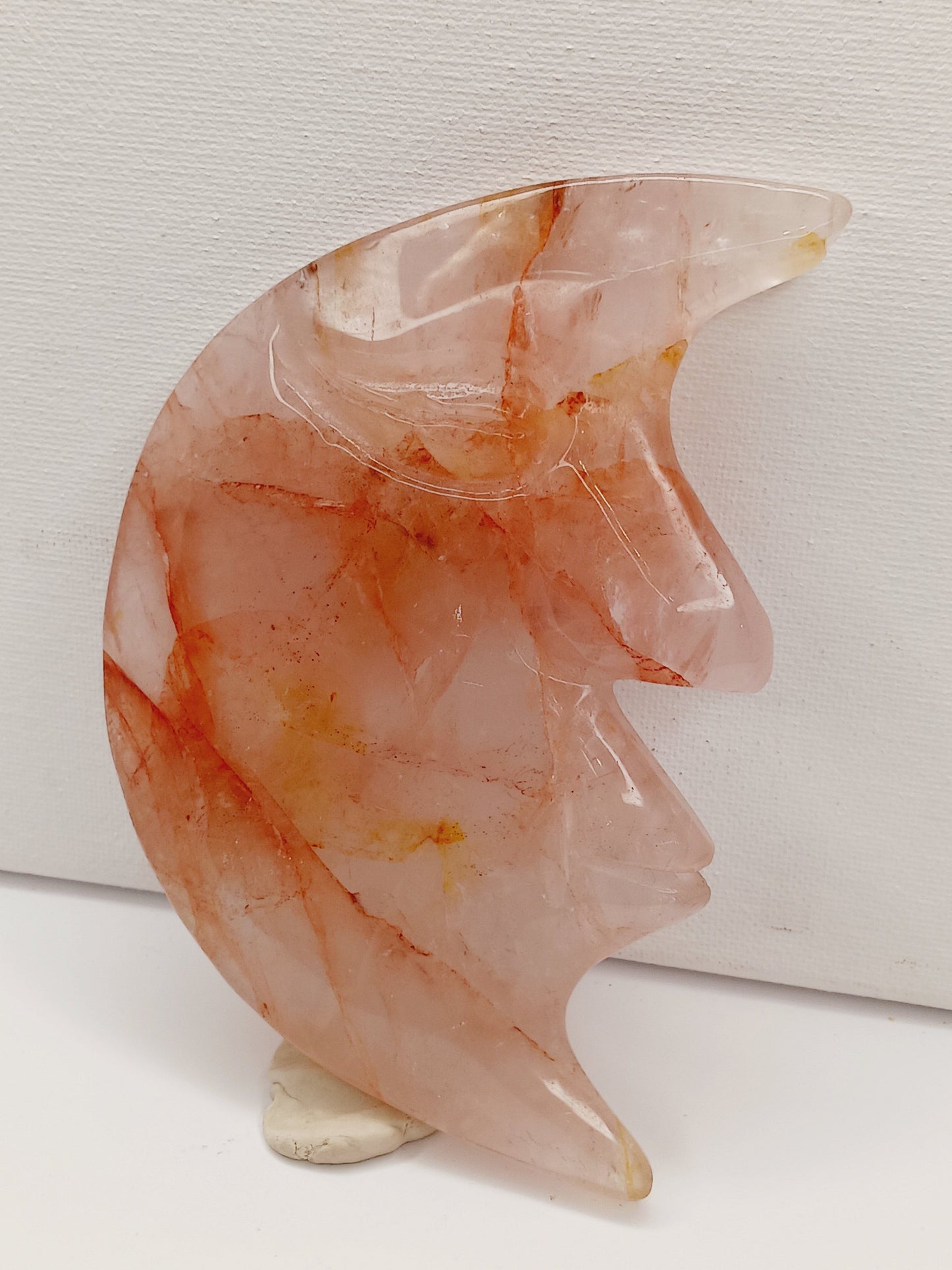 🌙🔥 Fire Quartz Moon Carving – Vitality Balance and Lunar Magic ✨ - 2 - Carvings