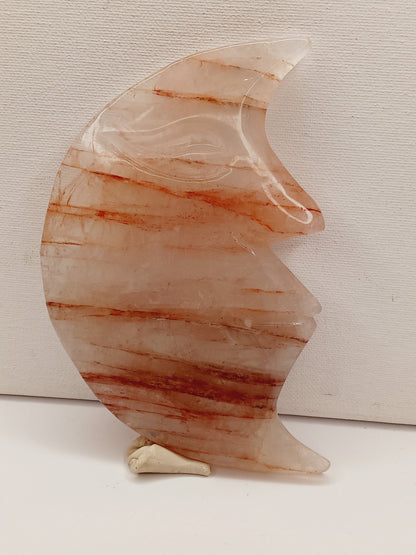 🌙🔥 Fire Quartz Moon Carving – Vitality Balance and Lunar Magic ✨ - 3 - Carvings