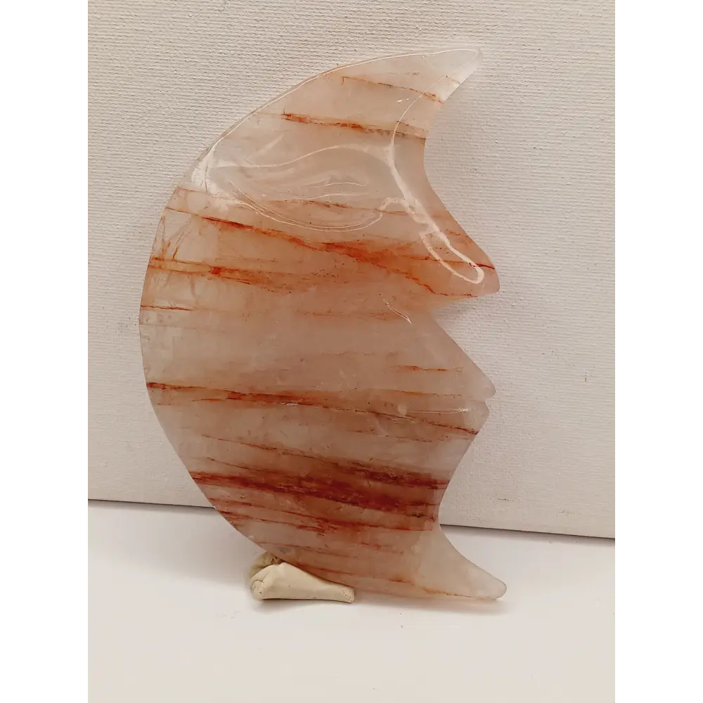 🌙🔥 Fire Quartz Moon Carving – Vitality Balance and Lunar Magic ✨ - 3 - Carvings