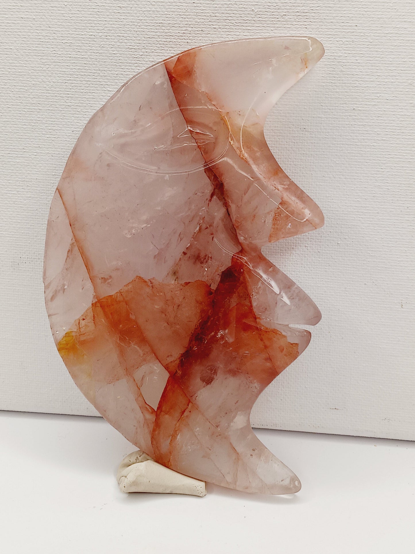 🌙🔥 Fire Quartz Moon Carving – Vitality Balance and Lunar Magic ✨ - 4 - Carvings