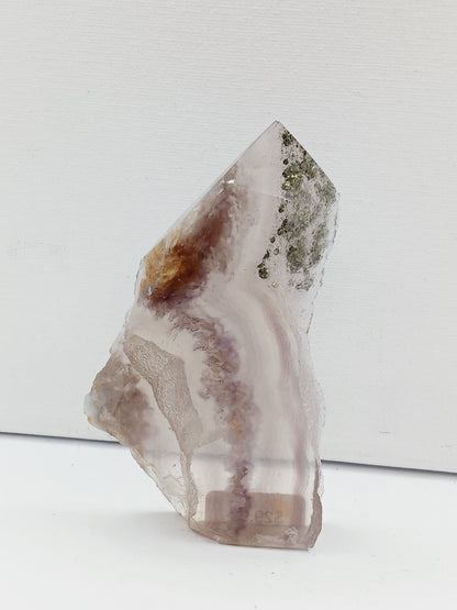 🌈✨ Fluorite and Scolecite with Pyrite Tower – Clarity Peace and Manifestation ⚡ - 15 - 4’’ - Towers