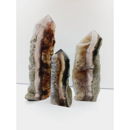 🌈✨ Fluorite and Scolecite with Pyrite Tower – Clarity Peace and Manifestation ⚡ - Towers