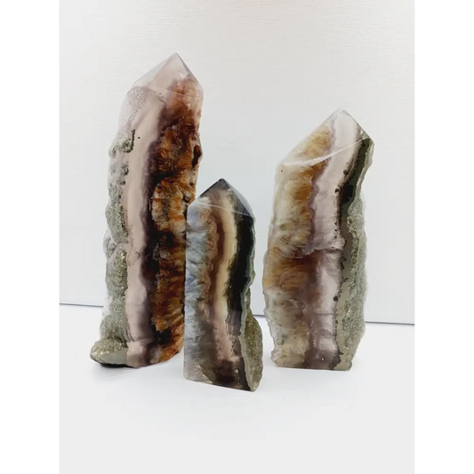 🌈✨ Fluorite and Scolecite with Pyrite Tower – Clarity Peace and Manifestation ⚡ - Towers