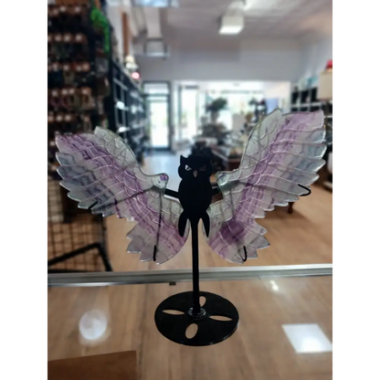 🦉💎 Fluorite Owl with Stand – Wisdom Clarity and Majestic Energy! ✨ - Fluorite Owl w/ Stand- BIG - Carvings