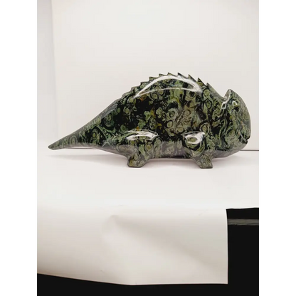 🦎💚 Fun Kambaba Jasper Chameleon Carving – Large – Playful Protection & Ancient Earth Energy! 🌿 - Carvings