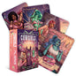 Galactic Cowgirl Oracle Deck by Rockpool Publishing, featuring vibrant cosmic western artwork, cards fanned out with guidebook on a white background.