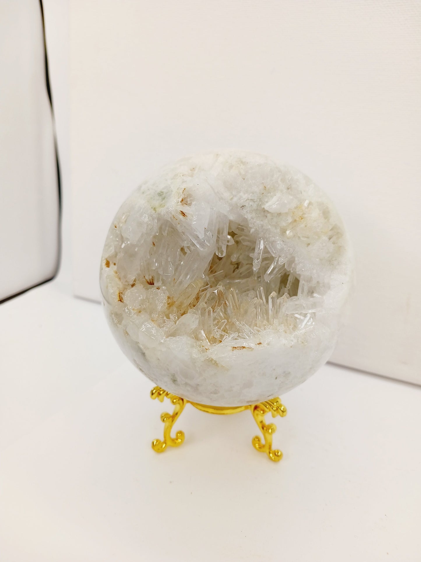 🤍✨ Gemy Quartz Geode Sphere – Amplification Clarity and Sparkling Energy 🌟 - 2 - Spheres