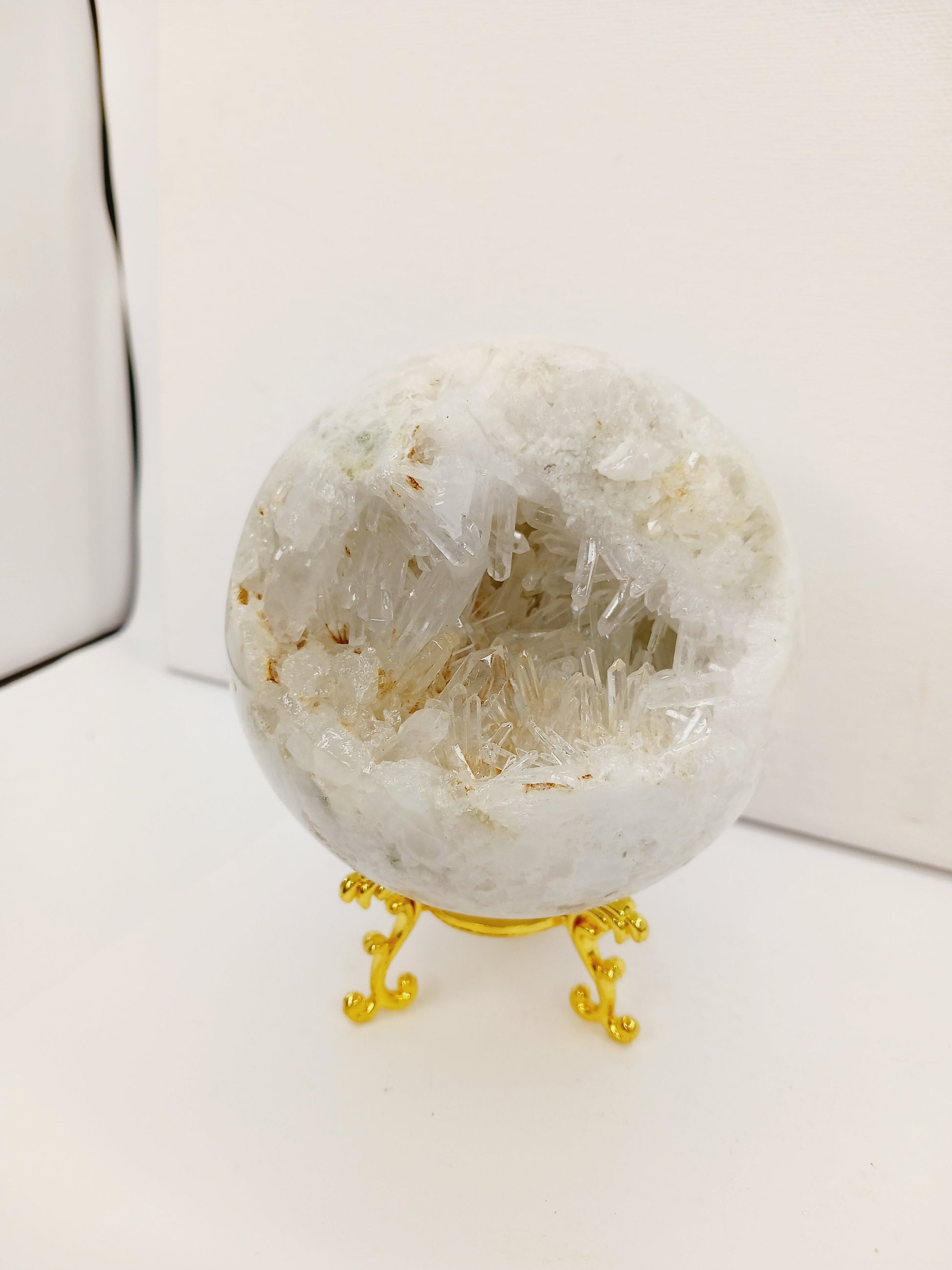 🤍✨ Gemy Quartz Geode Sphere – Amplification Clarity and Sparkling Energy 🌟 - 2 - Spheres